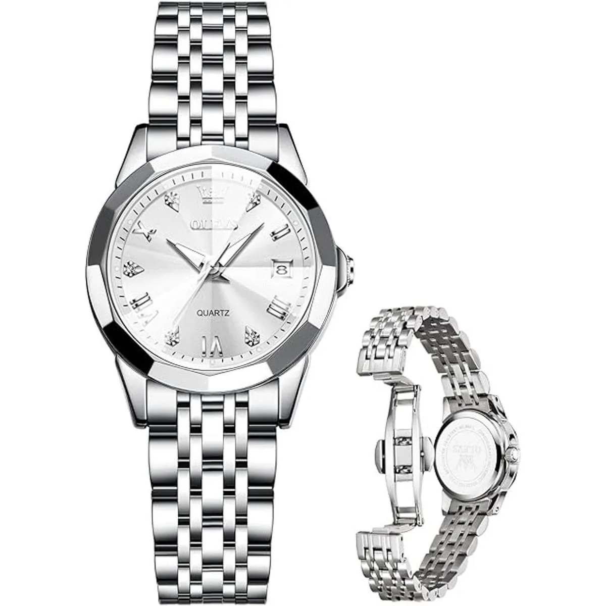 OLEVS Reloj analógico de cuarzo para mujer reloj de oro_1