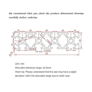 2 perfiles de extrusión de aluminio 2080 de la serie 20 de_2