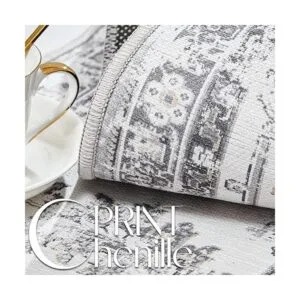 JINCHAN Alfombra persa de 4 x 6 pulgadas color gris_6