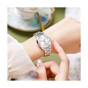 OLEVS Reloj de pulsera para mujer con fecha de oro rosa de_2