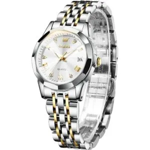 OLEVS Relojes de dos tonos para mujer de acero_1