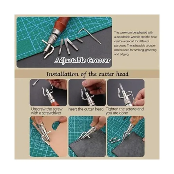 Herramientas de trabajo de cuero kits de artesanía de_4