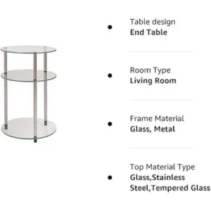 Convenience Concepts Designs2Go Mesa redonda de vidrio_2