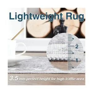 JINCHAN Alfombra persa de 4 x 6 pulgadas color gris_2