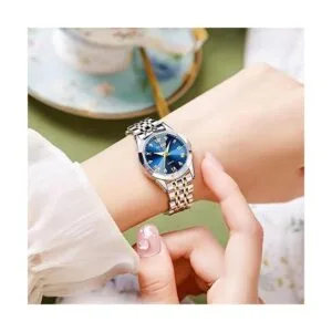 OLEVS Women Watch Sliver Gold Stainless Steel Band Small_2