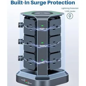 KOOSLA Power Strip Tower Wireless Charger Surge_5