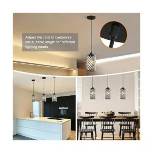 Luces colgantes de cristal negro isla de cocina paquete_2