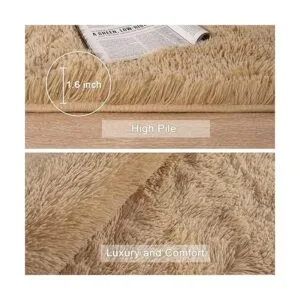 HOMORE Alfombra mullida de lujo para dormitorio sala de_4