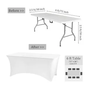 JALANCY Paquete de 8 manteles rectangulares de elastano de_2