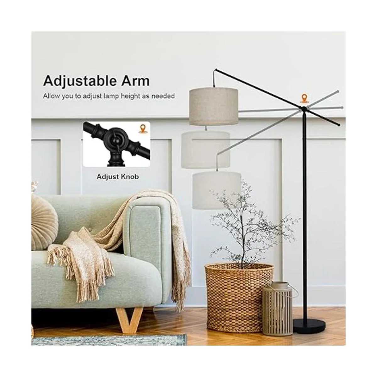 Suraielec Lámpara de pie de arco lámpara de pie voladizo_3