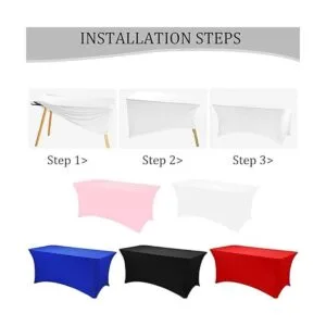 JALANCY Paquete de 8 manteles rectangulares de elastano de_5