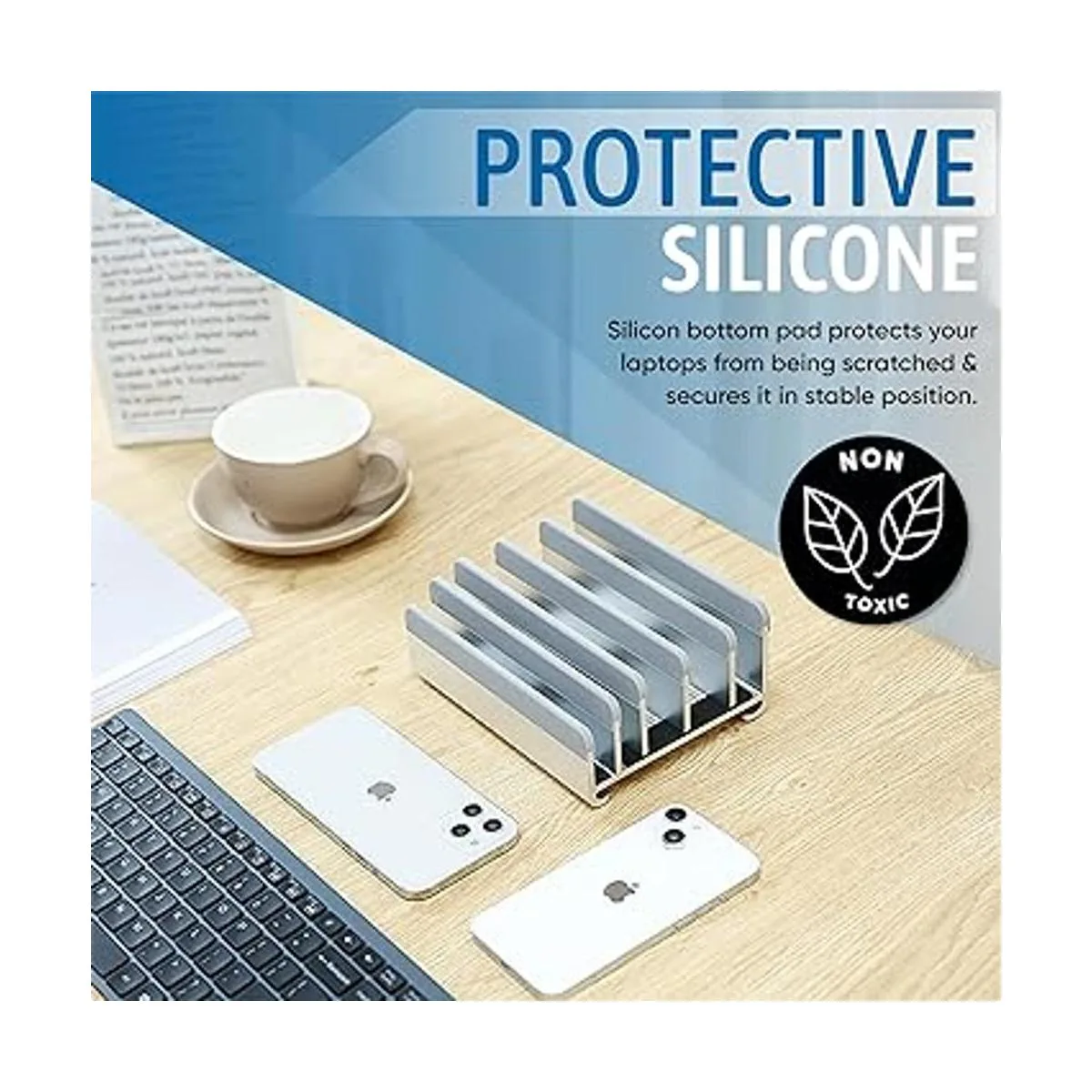 Elestoria Soporte vertical múltiple para laptop Soporte_6