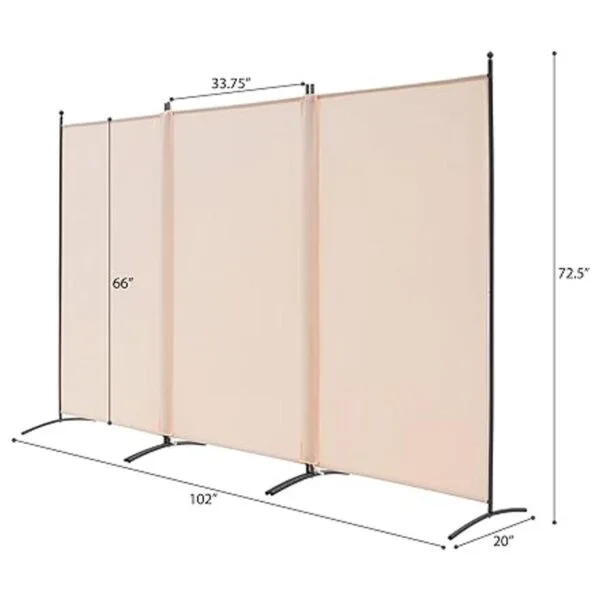 Spurgehom Divisor de habitaciones 3 paneles plegables de_5
