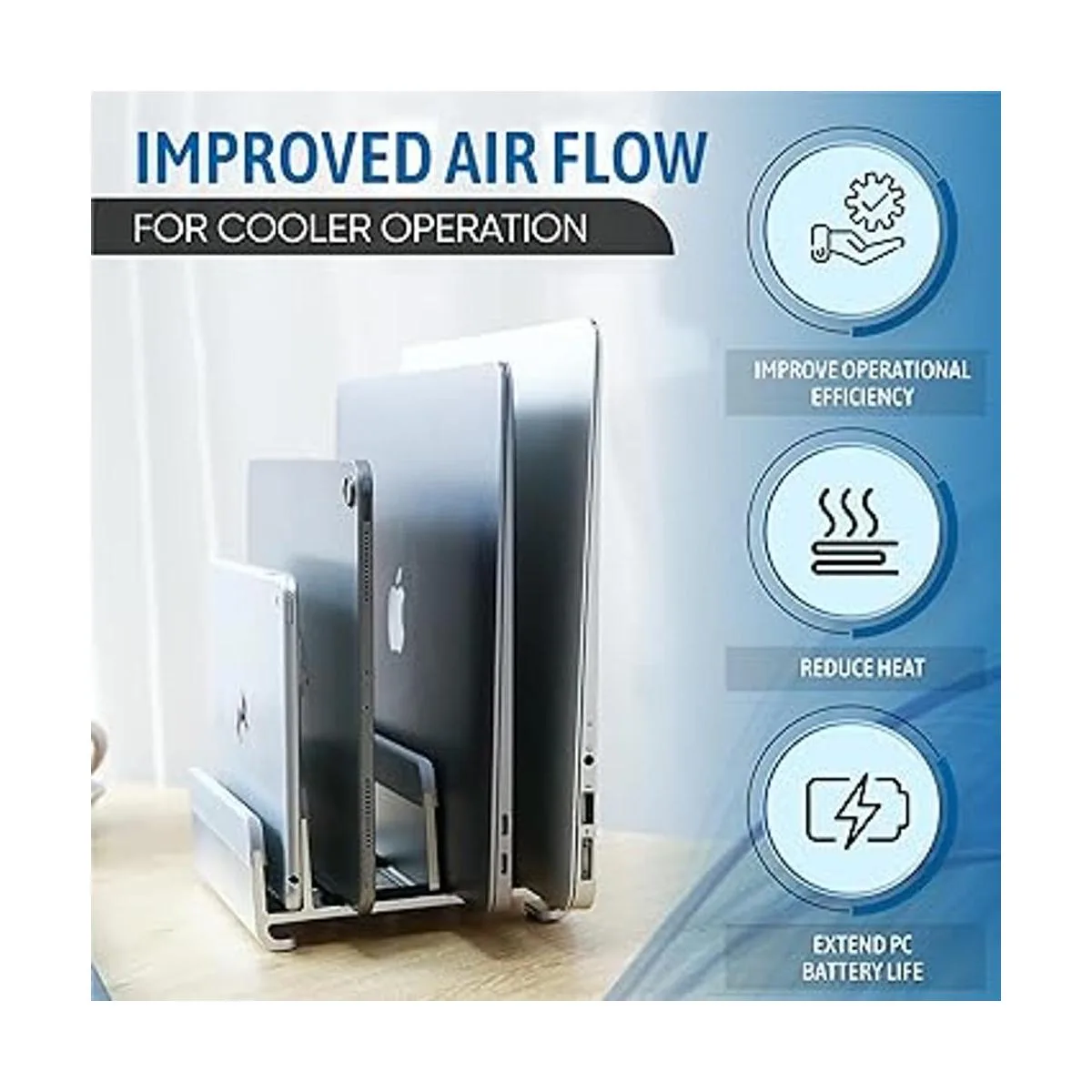 Elestoria Soporte vertical múltiple para laptop Soporte_5