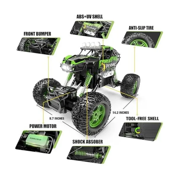 CROBOLL Auto de control remoto grande 112 para niños con_6