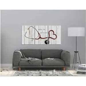 HOMEOART Clínica Arte de pared Instrumento médico rojo_4