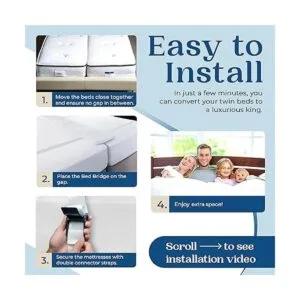 FeelAtHome Puente de cama prémium de 12 pulgadas Kit_6