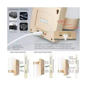 BIGMONAT Lámpara de pared inalámbrica recargable por USB_5
