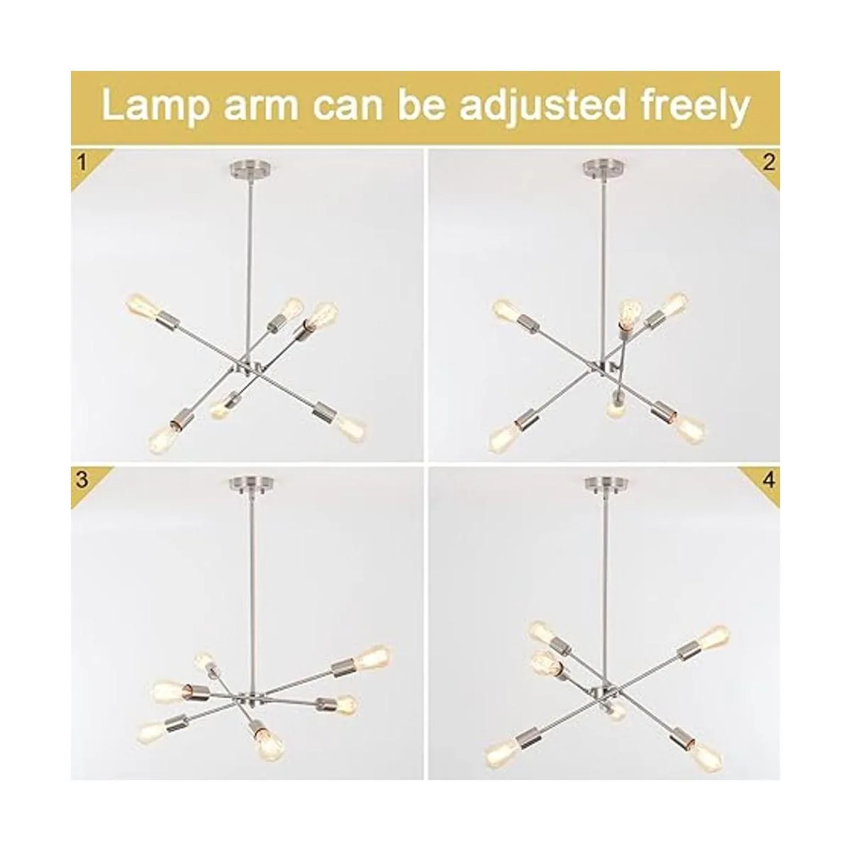 Sputnik Lámparas de araña para isla de cocina níquel_5