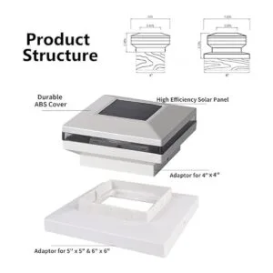 Dynaming Paquete de 8 luces solares para postes luces_4