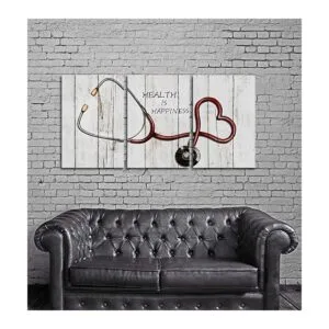 HOMEOART Clínica Arte de pared Instrumento médico rojo_2