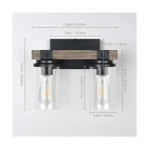 Lámparas de baño de granja iluminación de tocador negra_4