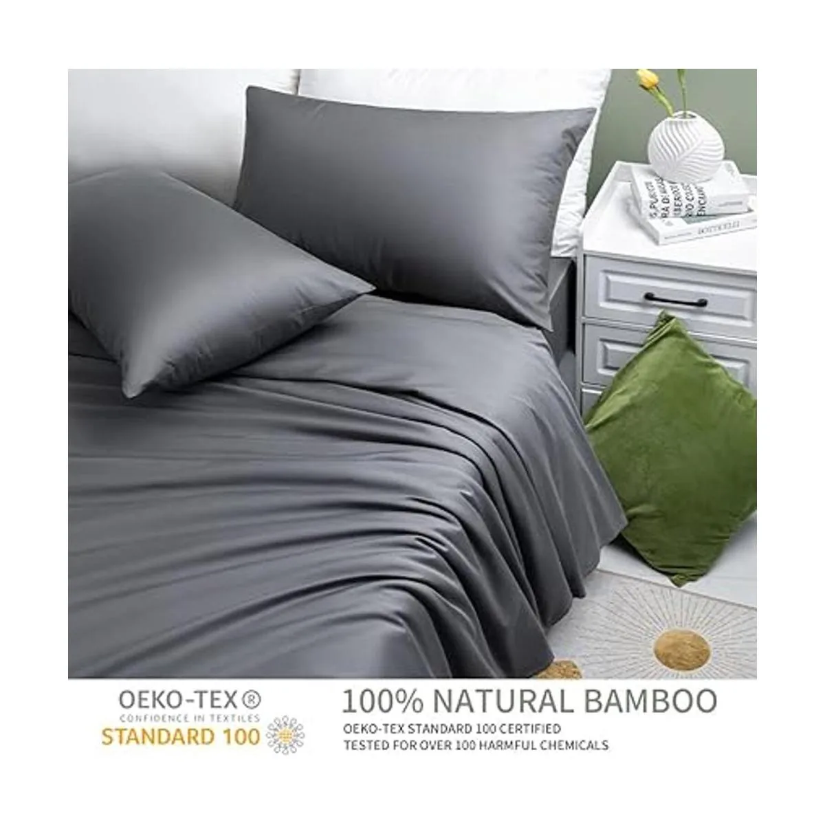 Shilucheng Juego de sábanas de bambú 100 refrescantes_2