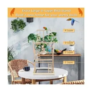 Ibnotuiy Pet Parrot Playstand Parrots Bird Playground Bird_5