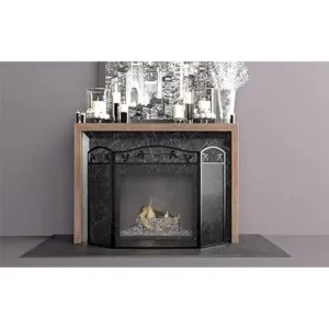 Calidola 3 paneles plegables de acero negro para chimenea_3