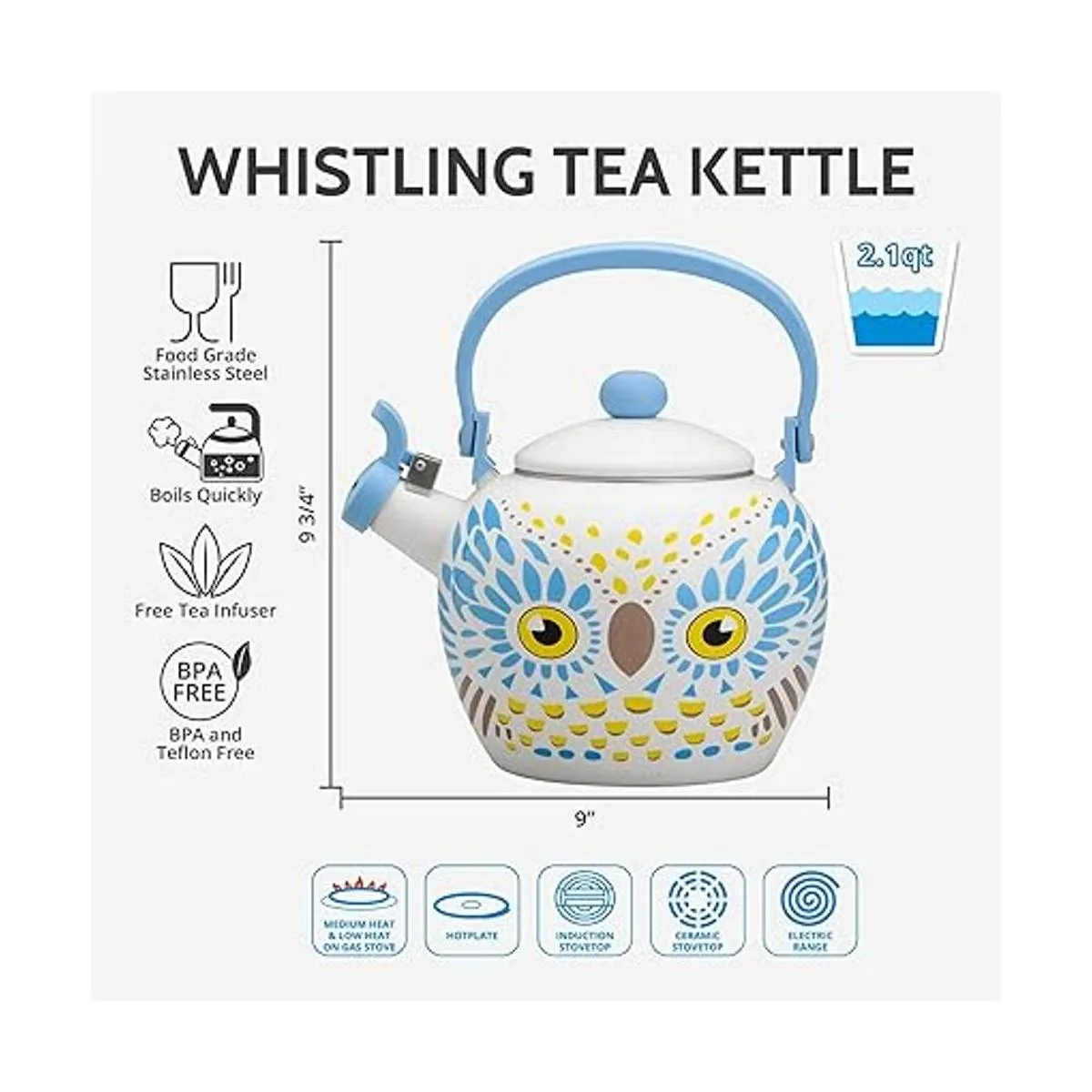 Gourmet Art tetera silbadora de acero esmaltada_2