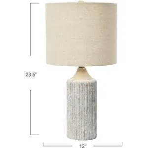 Creative CoOp Lámpara de escritorio redonda de 12_4