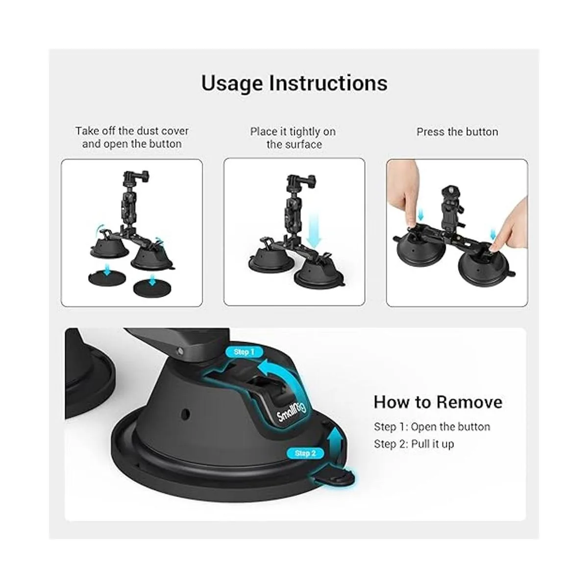 SmallRig Soporte de ventosa para cámara montaje para_5