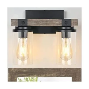 Lámparas de baño de granja iluminación de tocador negra_1