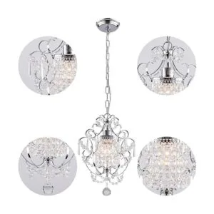 Mini lámpara de araña moderna lámpara de techo de cristal_6