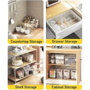 Paquete de 3 cubos organizadores de refrigerador con cajón_6