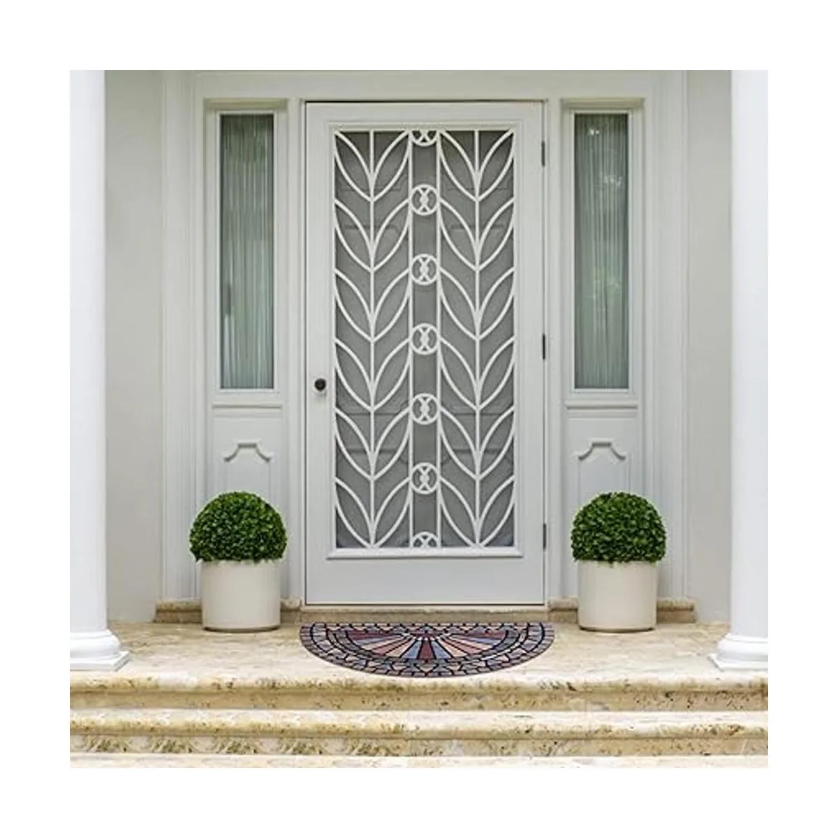 ANDSTAR Tapete de puerta medio redondo de 18 x 30_6