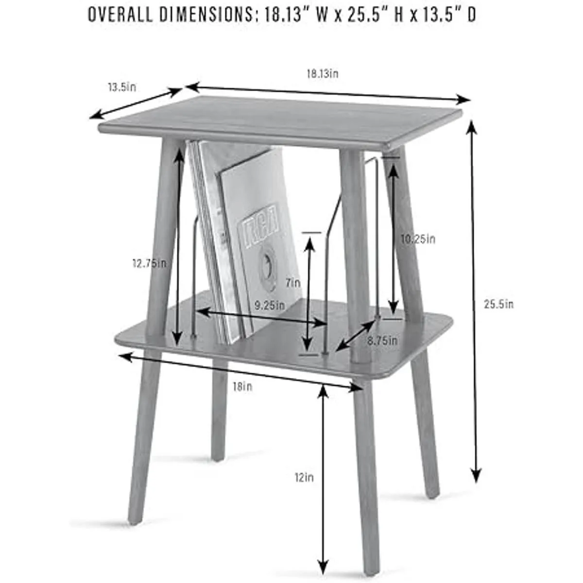 Crosley ST66BK Manchester Soporte para mesa giratoria con_5