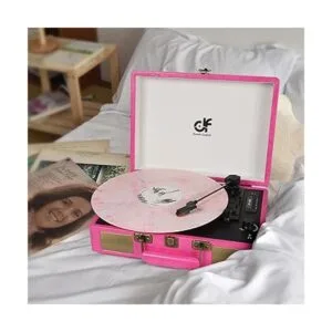 Reproductor de discos de maleta Bluetooth vintage con_5