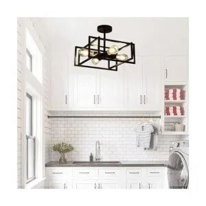 Minyuco Black Ceiling Light Fixtures 4Light Industrial_2