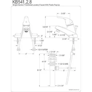 Kingston Brass gkb54 Chatham centerset llave de baño con_2