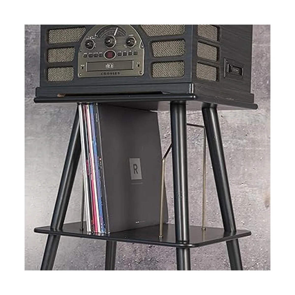 Crosley ST66BK Manchester Soporte para mesa giratoria con_4