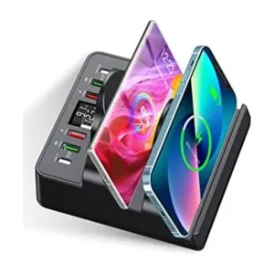 Wireless Charging Station with USB Ports 8 in 1 Dual 15W_1