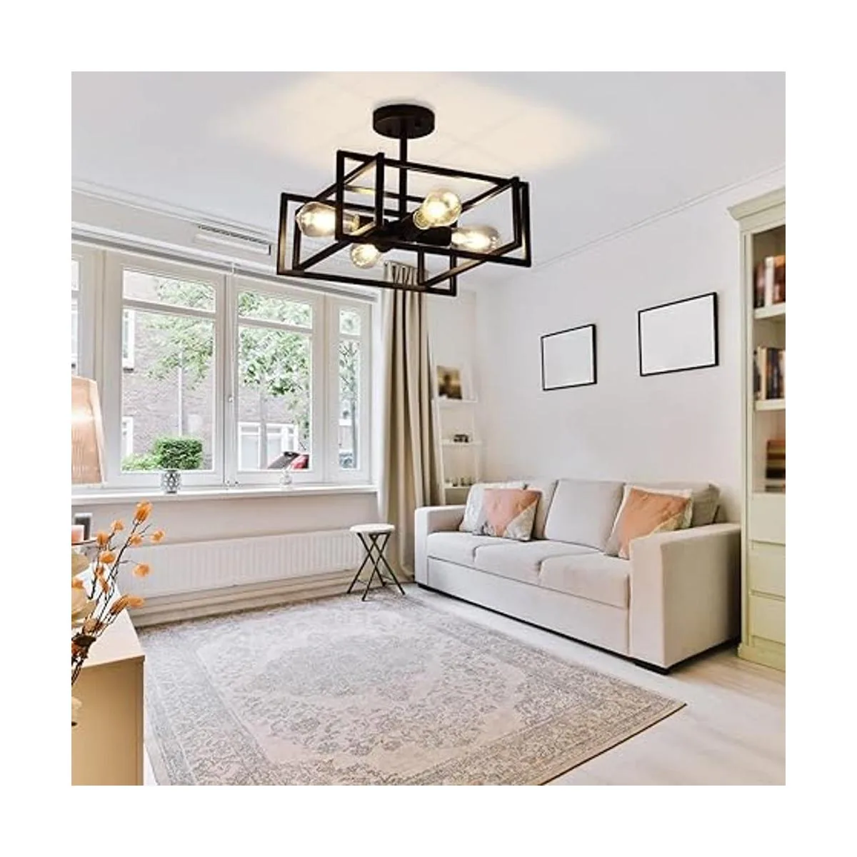 Minyuco Black Ceiling Light Fixtures 4Light Industrial_3