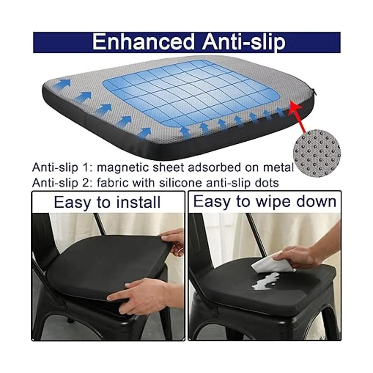 BUYUE Juego de 4 cojines de asiento antideslizantes_3