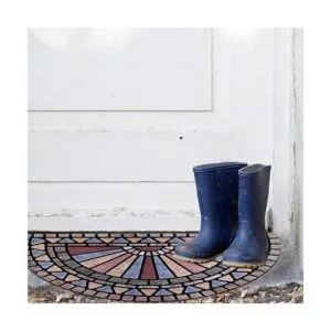 ANDSTAR Tapete de puerta medio redondo de 18 x 30_5