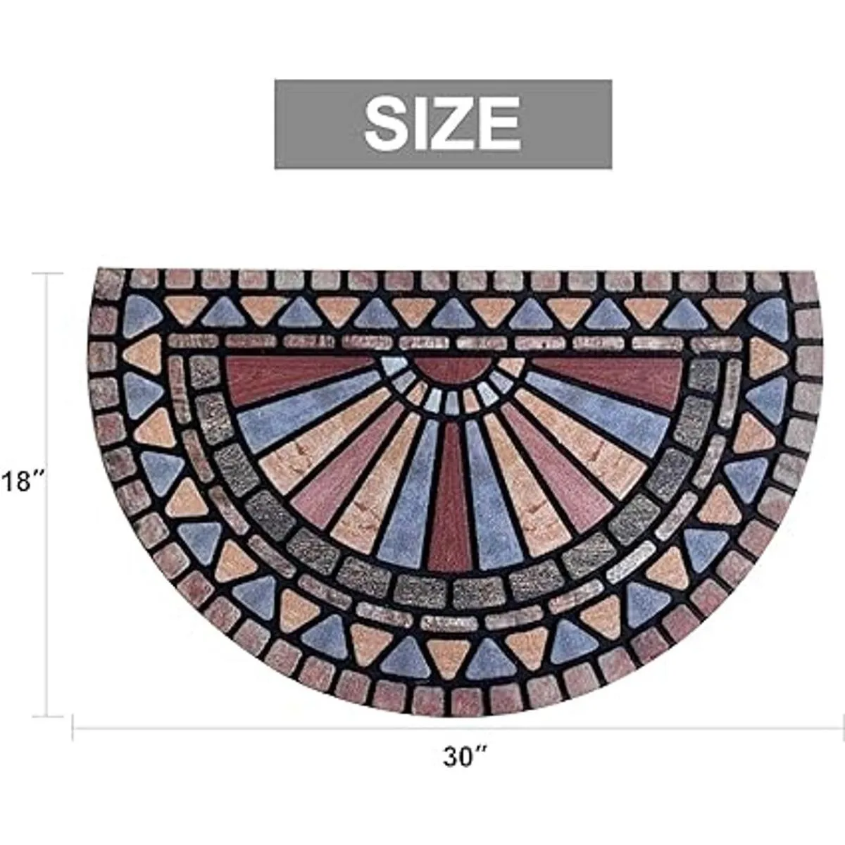 ANDSTAR Tapete de puerta medio redondo de 18 x 30_2
