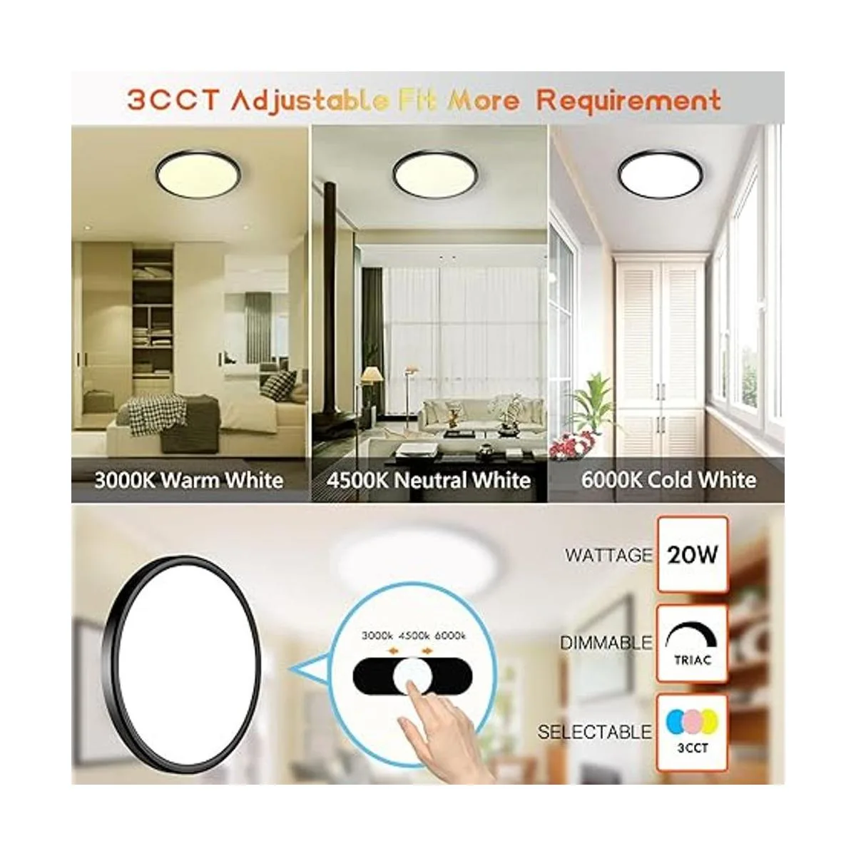 Lámpara de techo LED de montaje empotrado de 9 pulgadas_2