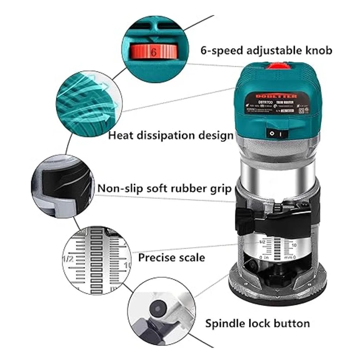 Dobetter Herramienta de enrutador de madera de 6.5_3