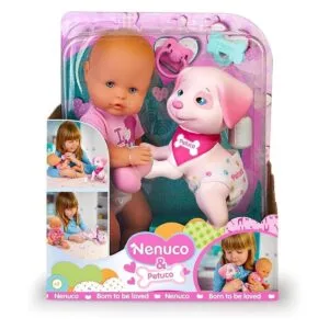 Nenuco Petuco Muñeca de bebé con cachorro de compañía_1