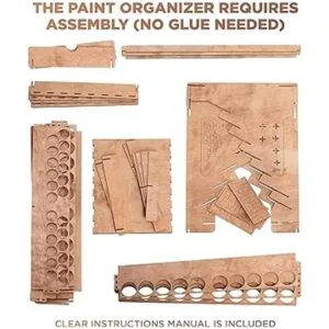 PLYDOLEX Organizador de pintura de madera para 74 botellas_3